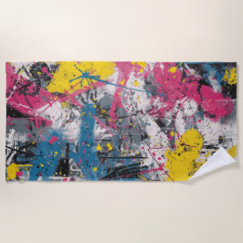 Toalha De Praia Abstract Paint Splash Urban Art