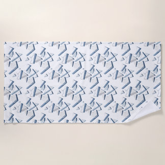 Toalha De Praia Abstract pattern of broken white marble pieces