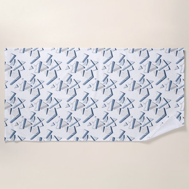 Toalha De Praia Abstract pattern of broken white marble pieces (Frente)