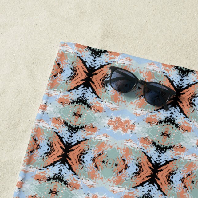 Toalha De Praia Abstract Split Ends Pattern And Soft Pastels (In Situ)