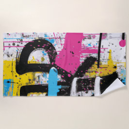 Toalha De Praia Abstract Urban Graffiti Splash Art