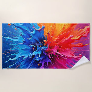 Toalha De Praia Abstrato de abertura de pintura dinâmica