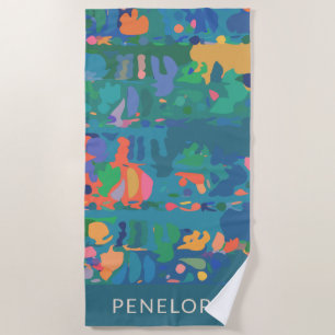 Toalha De Praia Abstrato de Boho Máximo Colorido Personalizado
