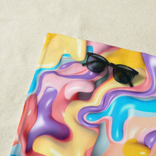 Toalha De Praia Abstrato de Fluido Plástico Pastel
