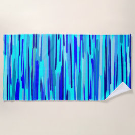 Toalha De Praia Abstrato de queda de chuva azul