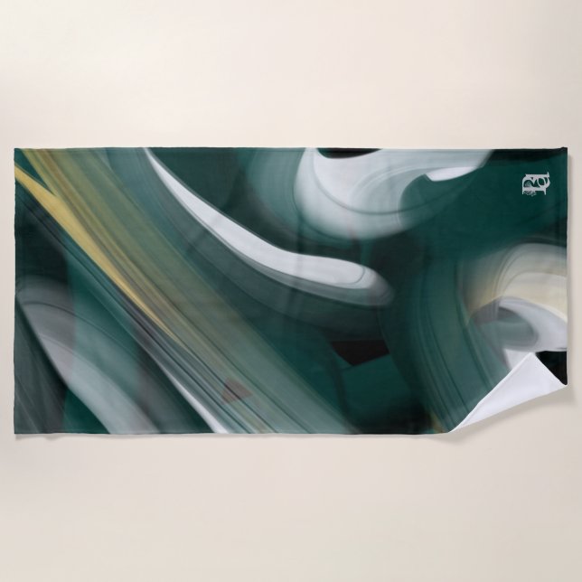 Toalha De Praia Abstrato de Tendência do da Towel Interior Verde (Frente)