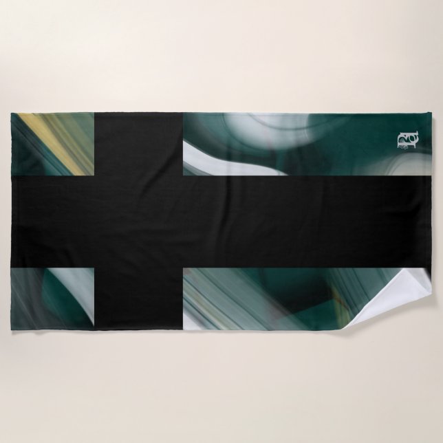 Toalha De Praia Abstrato de Tendência do da Towel Interior Verde (Frente)