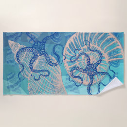 Toalha De Praia Abstrato Deep Blue Sea Impressão Beach Towel