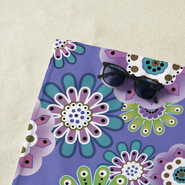 Toalha De Praia Abstrato diversão flores de desenho floral escandi (In Situ)