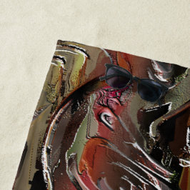 Toalha De Praia Abstrato entalhado em mogno e Escuro Escuro