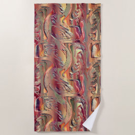 Toalha De Praia Abstrato entalhado em salmão e gradiente vermelho