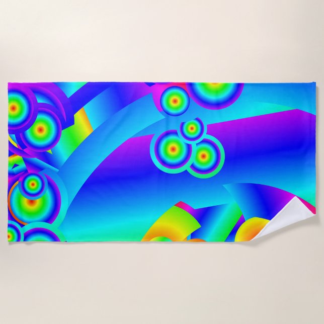 Toalha De Praia Abstrato Ocean Waves Beach Towel (Frente)