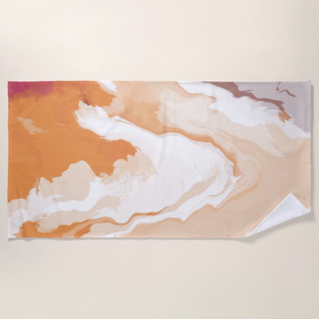 Toalha De Praia Abstrato Pastel Paint Ginger Foam Edition (Frente)