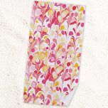Toalha De Praia Abstrato Retro Padrão do Marble Cor de rosa Amarel<br><div class="desc">Diversão do padrão de mármore abstrato em rosa,  laranja e amarelo. Groovy! Arte original de Nic Squirrell.</div>