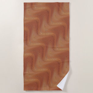 Toalha De Praia Abstrato Waves Ouro Brown Beach Towel