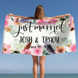 Toalha De Praia Acabados de Casar, Acessórios de Casamento, Acessó
