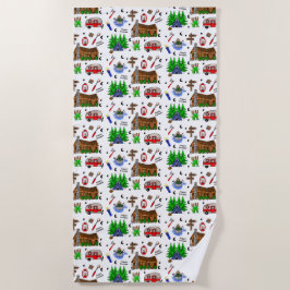 Toalha De Praia Acampamento Personalizado - Camper Feliz