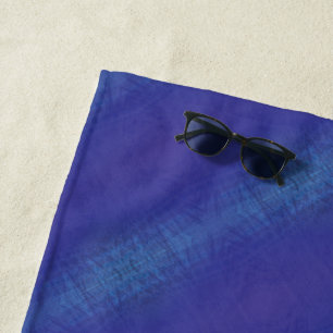 Toalha De Praia Aceitação   Padrão de Chibori Azul Violeta