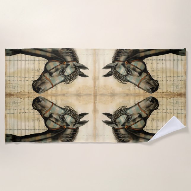 Toalha De Praia Acentos Escrevados de Equina Harmonia (Frente)