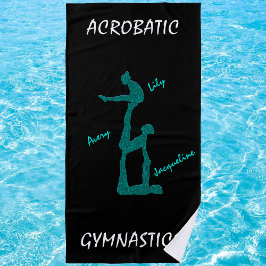 Toalha De Praia Acrobatic Gymnastics Beach Towel c/ Até 3 Nomes
