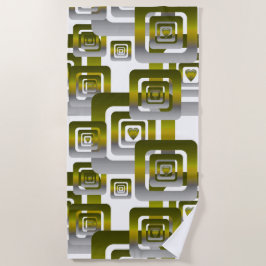 Toalha De Praia Activate My Heart Pattern Silver