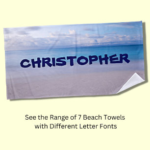 Toalha De Praia Add Any Name to this Beach Background  Beach Towel