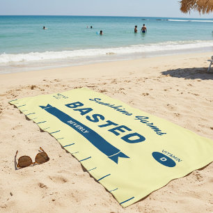 Toalha De Praia Adesivo de Manteiga "BASTED" Engraçado Amarelo Per