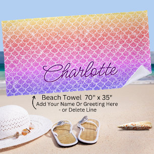 Toalha De Praia Adicionar Nome Dourado, Cor-de-rosa, Escalas de Se