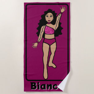 Toalha De Praia Adicionar Nome Majorette/Dancer Beach Towel (Fuchs