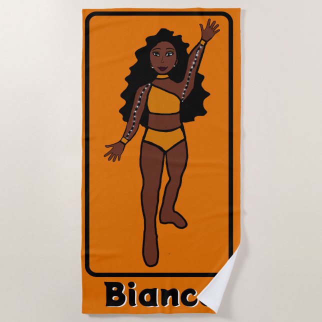 Toalha De Praia Adicionar Um Nome Maiorette/Dancer Beach Towel (Go (Frente)