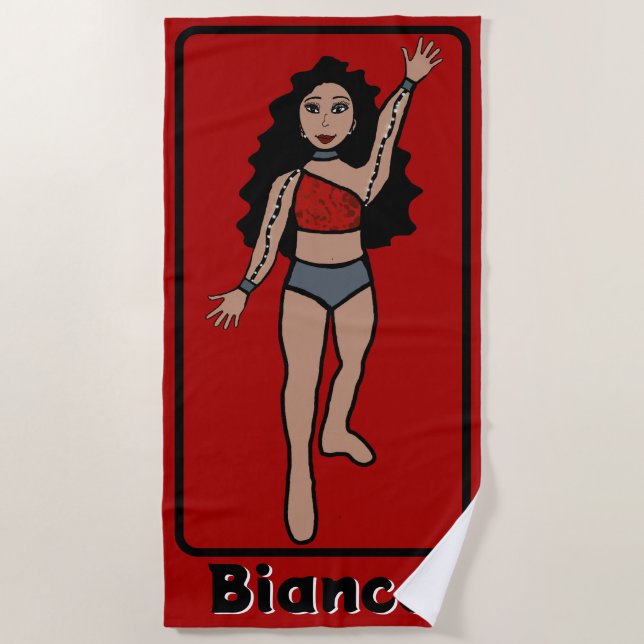 Toalha De Praia Adicionar Um Nome Maiorette/Dancer Beach Towel (Ve (Frente)