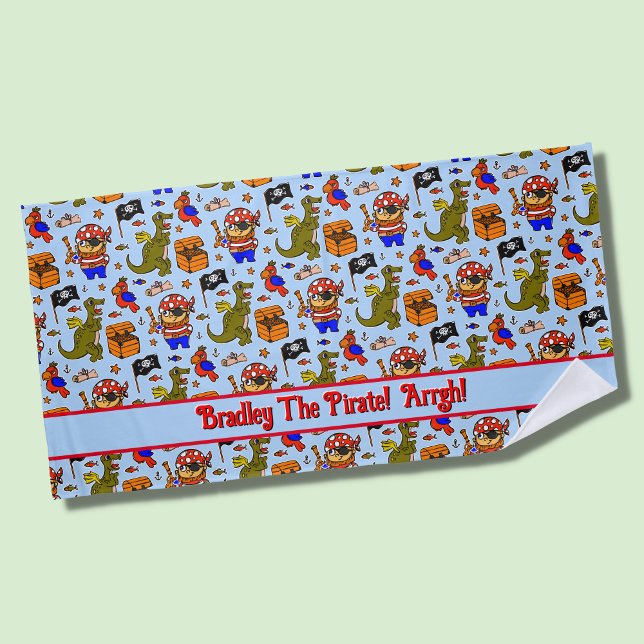 Toalha De Praia Adicione os ícones dos símbolos piratas do filho,  (Criador carregado)