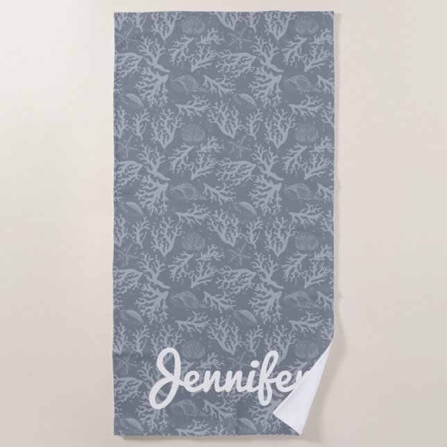 Toalha De Praia Adicione seu recife de corais conhecido do estilo (Frente)