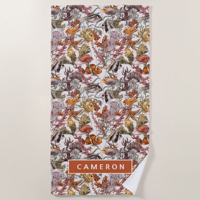 Toalha De Praia Adicione seu teste padrão conhecido da vida (Frente)