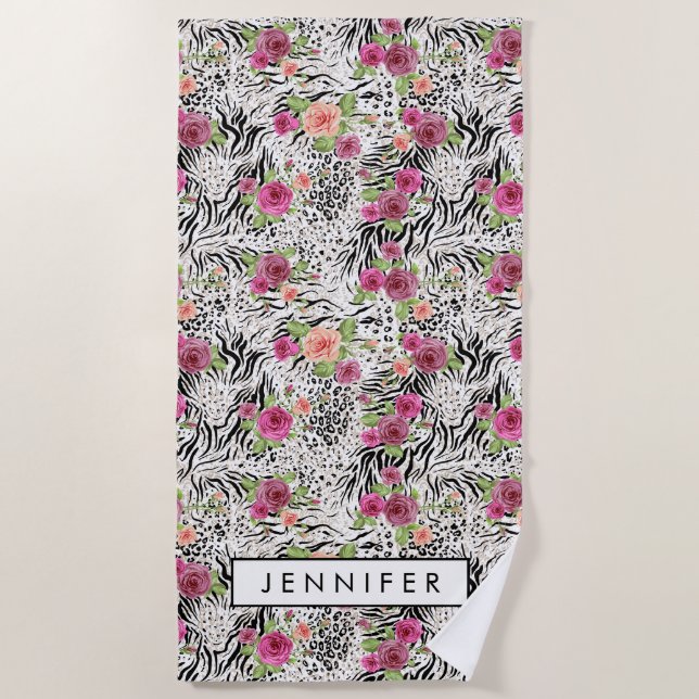 Toalha De Praia Adicione seu teste padrão conhecido de | com (Frente)