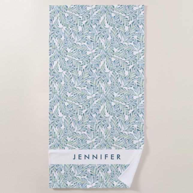 Toalha De Praia Adicione seu teste padrão listrado | decorativo (Frente)