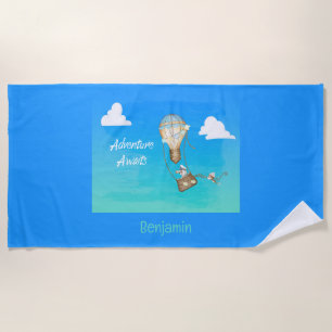 Toalha De Praia Adventure Aguarda Balão de Ar Quente Personalizado