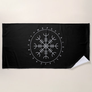 Toalha De Praia Aegishjalmr Runes Beach Towel