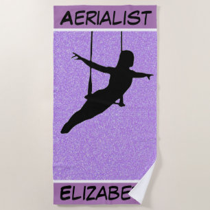 Toalha De Praia Aerialista Purple Glitter