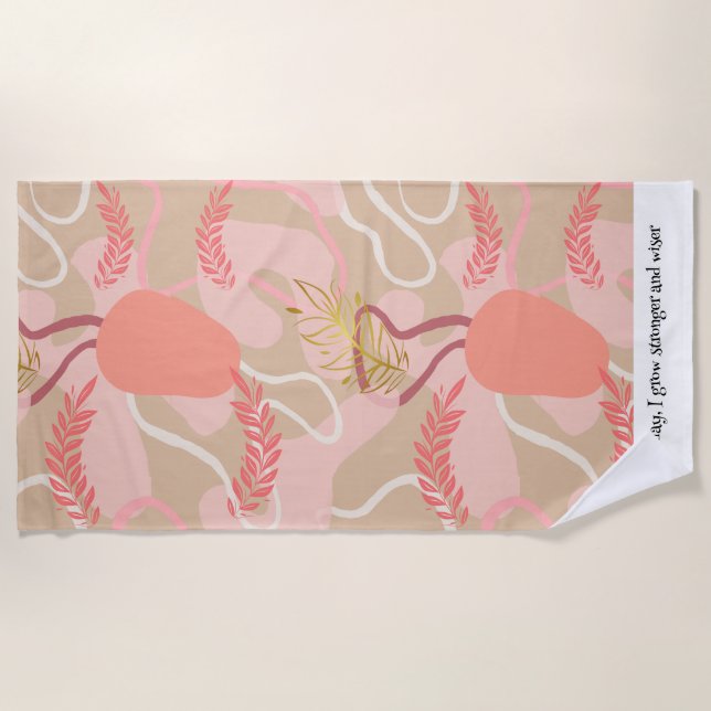 Toalha De Praia Aesthetic Leaf Design (Frente)