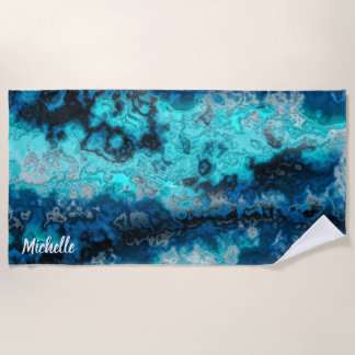 Toalha De Praia Agate Azul Personalizado