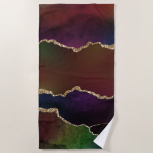 Toalha De Praia Agato Escuro Intenso Moody Rainbow Jewel Tone