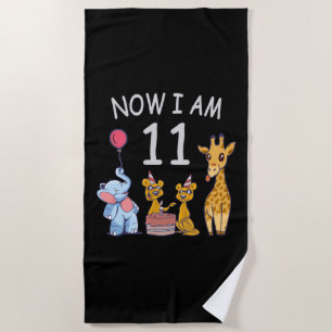 Toalha De Praia Agora eu tenho 11 anos de idade 11 Aniversário no