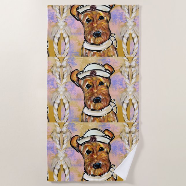 TOALHA DE PRAIA AIREDALE TERRIER (Frente)