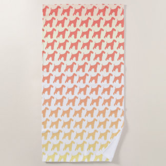 Toalha De Praia Airedale Terrier Silhouettes Pattern
