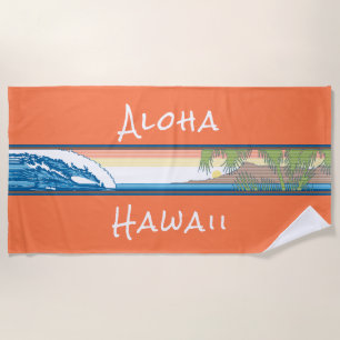 Toalha De Praia Ala Moana Diamond Head - Sinal de Surf Havaiano -
