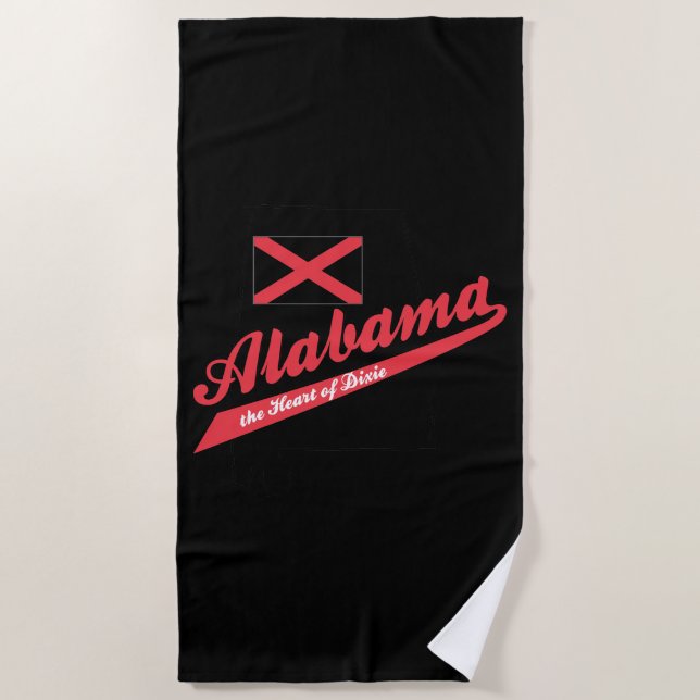 Toalha De Praia Alabama Heart of Dixie (Frente)
