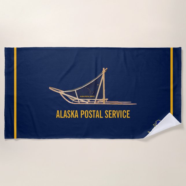 Toalha De Praia Alaska Dog Sled Postal Carrier (Frente)
