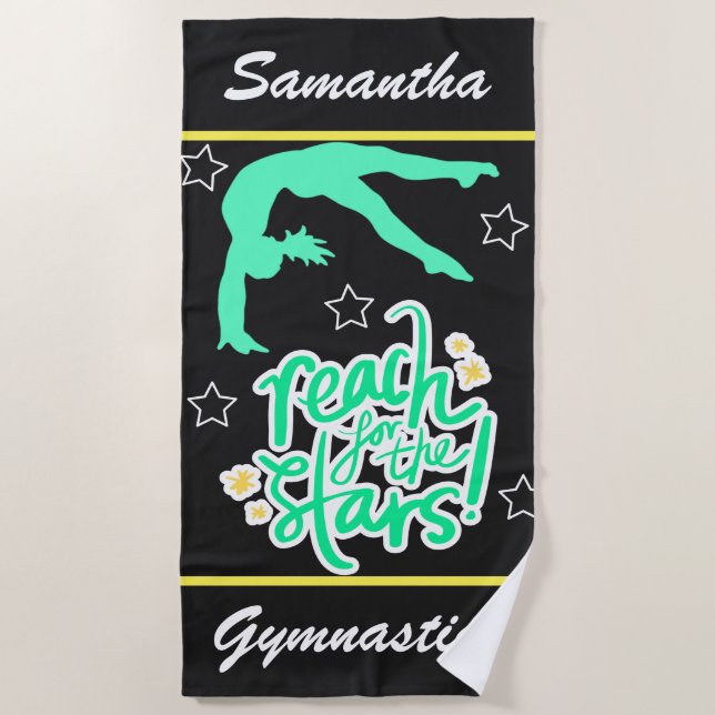 Toalha De Praia Alcance para o Tumbling de Ginástica Estrelas (Frente)