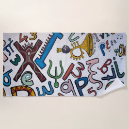 Toalha De Praia Alfabeto Colorido